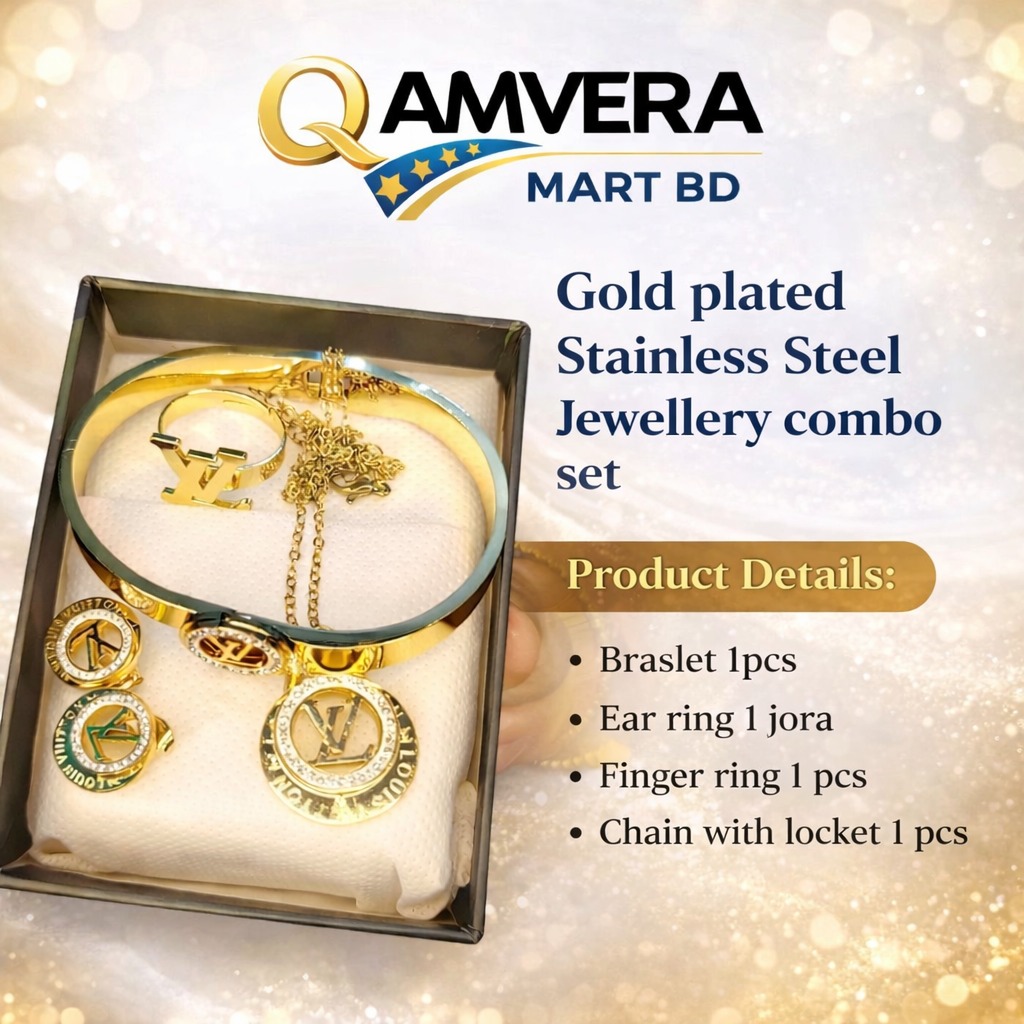 Gold-Plated Stainless Steel Jewellery Combo Set