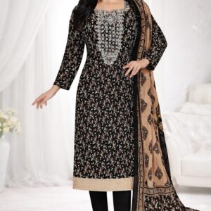 Embroidered Digital Print Cotton 3 Piece (Unstitched)